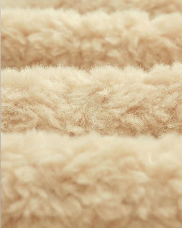 TRIMMS BORG JACKET FAUX FUR - BEIGE AW24-JKT-TRM-BKP-BEI -BEIGE WAX LONDON 