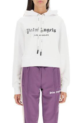 RHINESTONE SPRY LOGO HOODIE - WHITE PWBB022F22FLE002 -WHITE/BLACK 110 PALM ANGELS 
