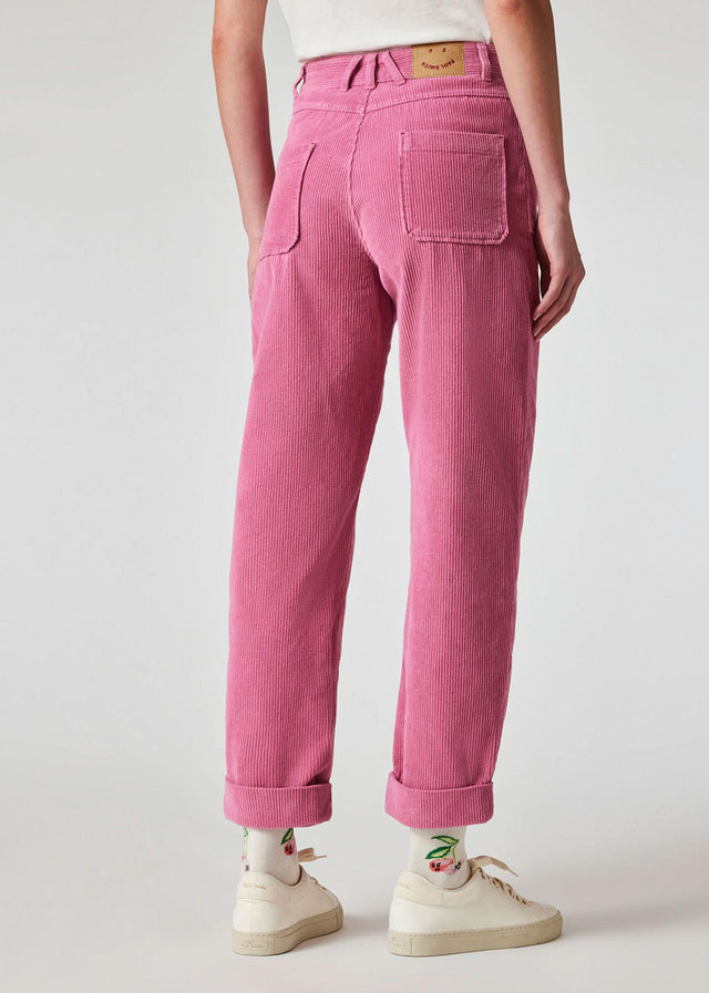 WOMEN'S CORDUROY BARREL LEG TROUSERS - PINK W2R-330T-N21950 52 PAUL SMITH 