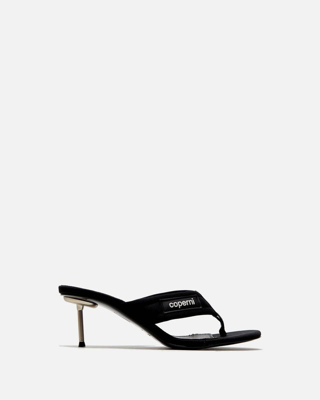 BRANDED THONG SANDAL - BLACK