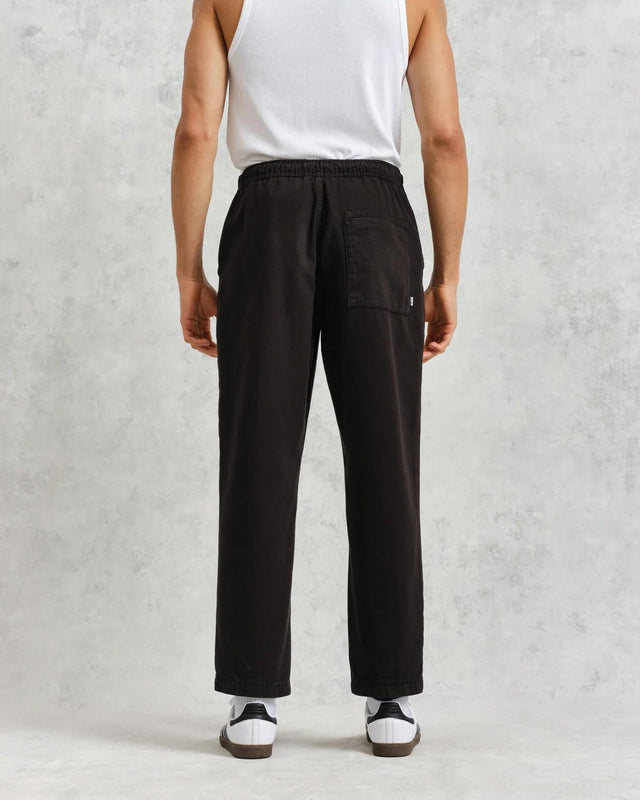 KURT TROUSER ORG COTTON TWILL - BLACK WI00-TRO-KUR-BFK-BLK -BLACK WAX LONDON 