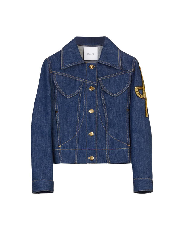 ICONIC DENIM SHAPED JACKET - RODEO BLUE OU0010008 -602D RODEO BLUE PATOU 