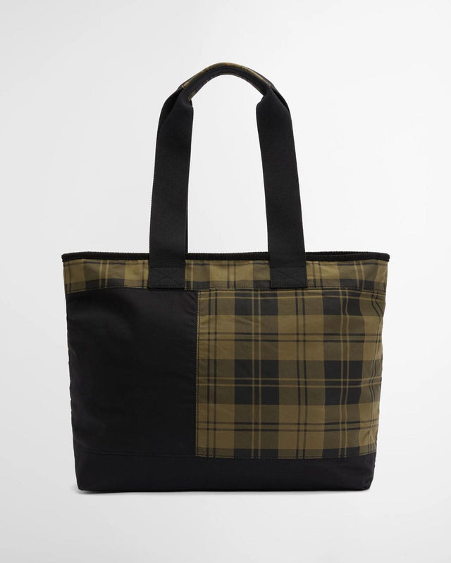MYA PATCHWORK TOTE BAG - BLACK/ OLIVE CHECK LBA0484BK11 -BLACK/OLIVE CHECK BARBOUR 