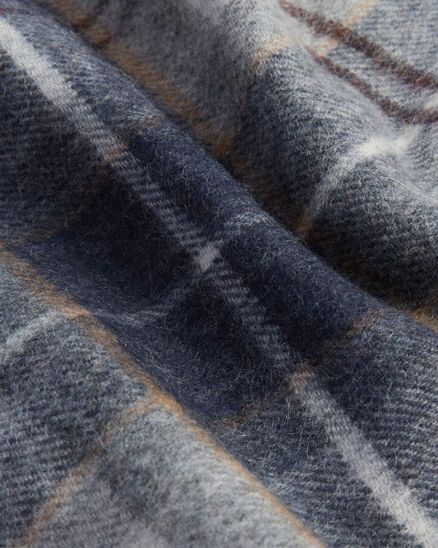 WOOL CASHMERE TARTAN SCARF - GREY MIDNIGHT USC0002TN38 -GREY MIDNIGHT TARTAN BARBOUR 