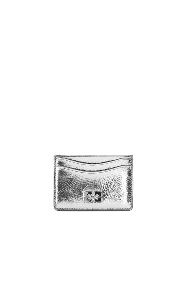 METALLIC BOU CARD HOLDER - SILVER A6596 -018 SILVER GANNI 