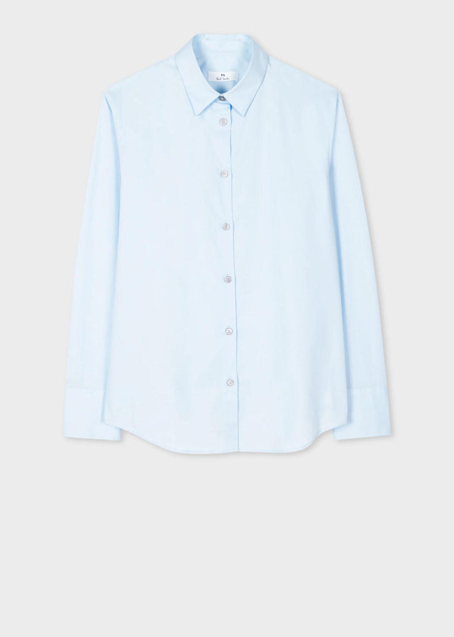 WOMEN'S COTTON 'SPRAY SWIRL' CUFF SHIRT - LIGHT BLUE W2R-019BB-K21598 40 PAUL SMITH 