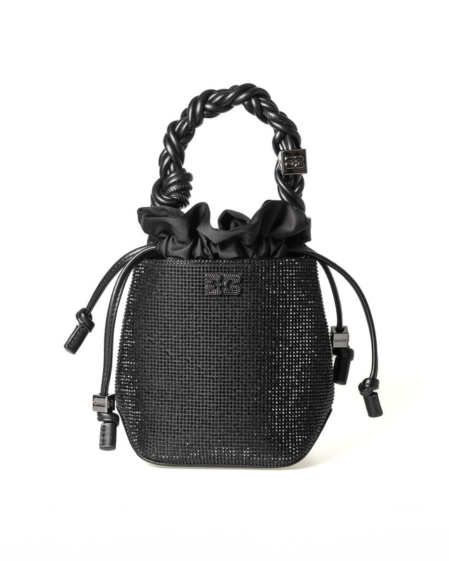 BOU BUCKET MINI SATIN STRASS - BLACK