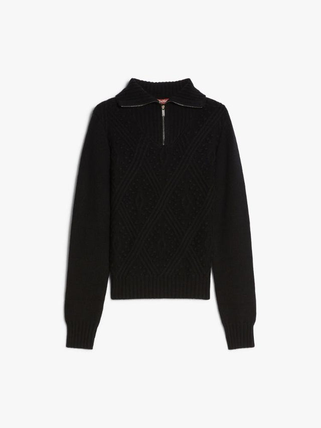 ETRA JUMPER WITH ZIP - BLACK 2426366042600 -10 MAX MARA 