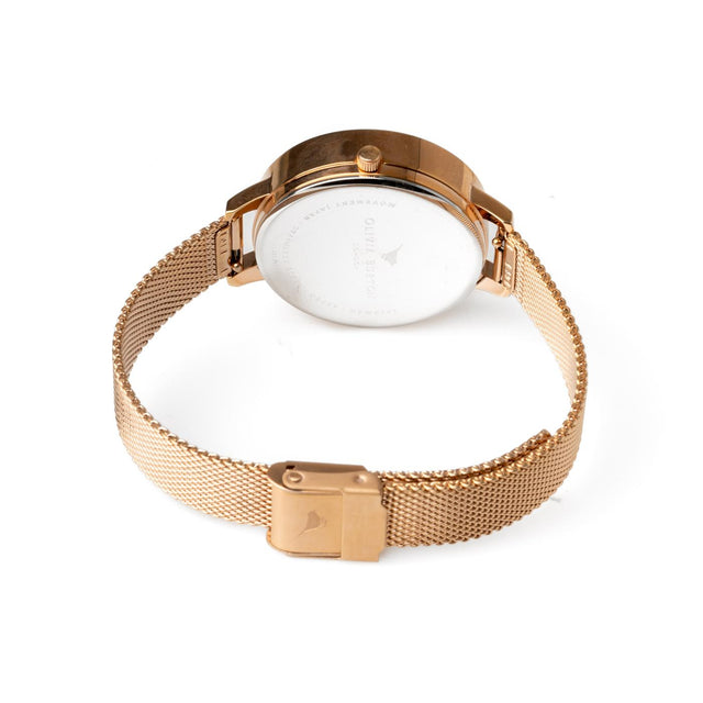LUCKY BEE WATCH - ROSE GOLD/ GREY OB16FB10 -ROSE GOLD MESH/ GREY DIAL OLIVIA BURTON 