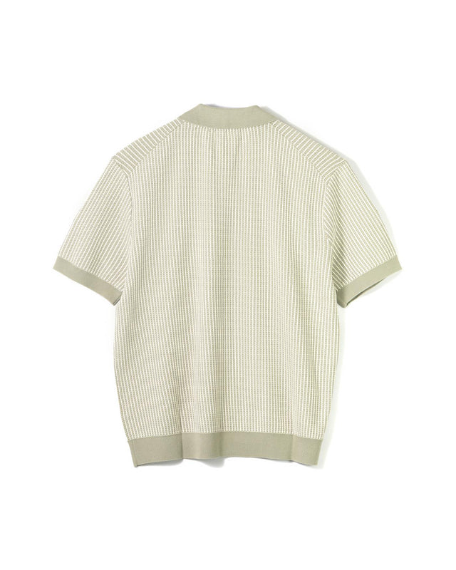TURIN POLO LADDER STRIPE - LIGHT KHAKI SS25-KNT-TUP-BRB-LKA -LIGHT KHAKI WAX LONDON 