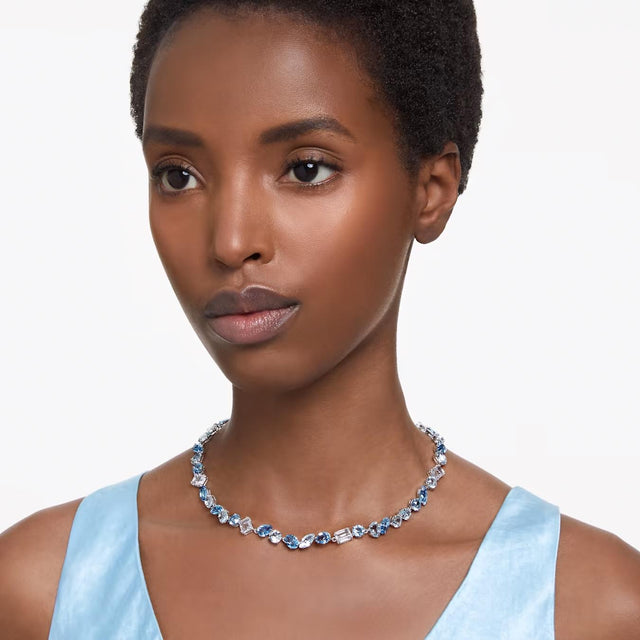 GEMA NECKLACE - BLUE/RHODIUM PLATED 5666007 BLU/RHS SWAROVSKI 