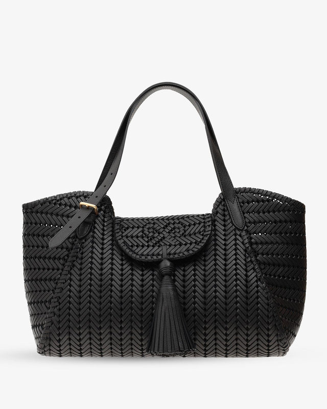THE NEESON TASSEL TOTE - BLACK SHINY CAPRA 182300 Black Shiny Capra ANYA HINDMARCH 