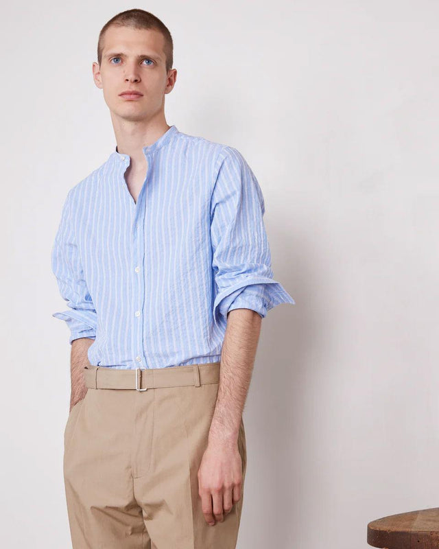 GASTON STRIPE SHIRT - DREAMBLUE/ WHITE S25MSHI030 -DREAMBLUE/WHITE OFFICINE GENERALE 