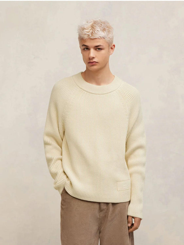 AMI ALEXANDRE MATTIUSSI CREWNECK - IVORY HKS024.KN0031 -185 AMI PARIS 