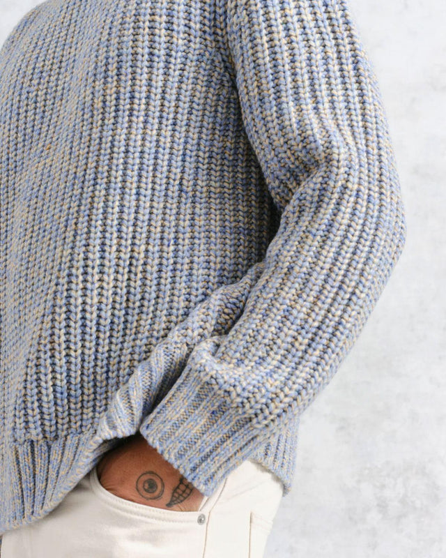 WILDE HEAVYWEIGHT KNIT JUMPER - BLUE AW24-KNT-WLD-BLL-BLU -BLUE WAX LONDON 
