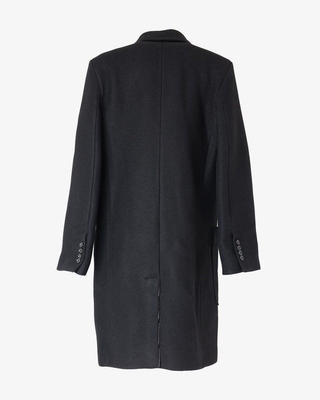 TWO BUTTONS WOOL COAT - BLACK<BR/><BR/> FCO005.WV0020 BLACK AMI PARIS 
