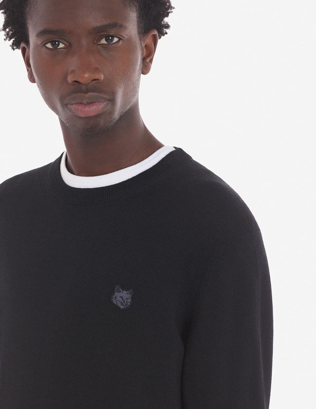 BOLD FOX HEAD PATCH REGULAR JUMPER - BLACK