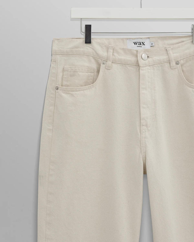 LOOSE FIT JEANS - ECRU DENIM SS24-DEN-LOO-BIF-ECR ECRU WAX LONDON 