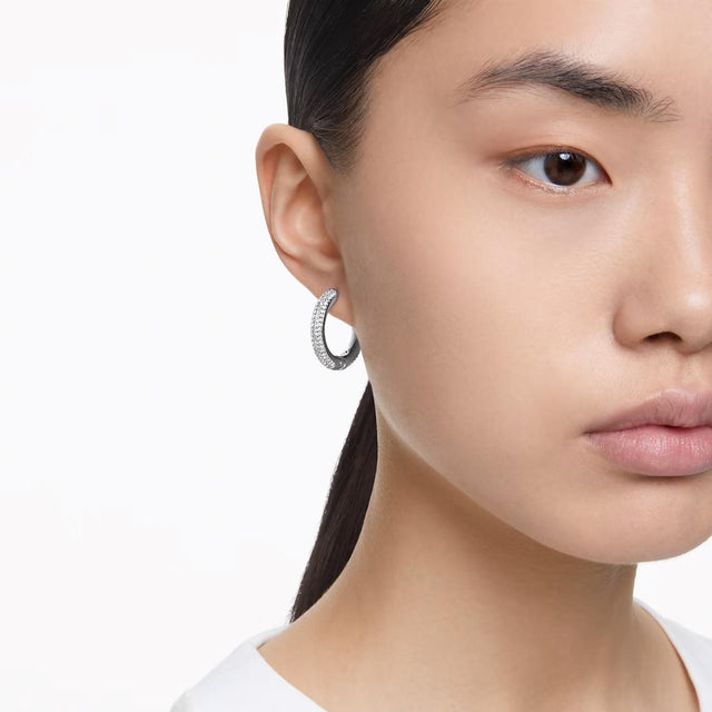 DEXTERA HOOP EARRINGS - WHITE/RHODIUM PLATED 5651392 CRE/RHS SWAROVSKI 