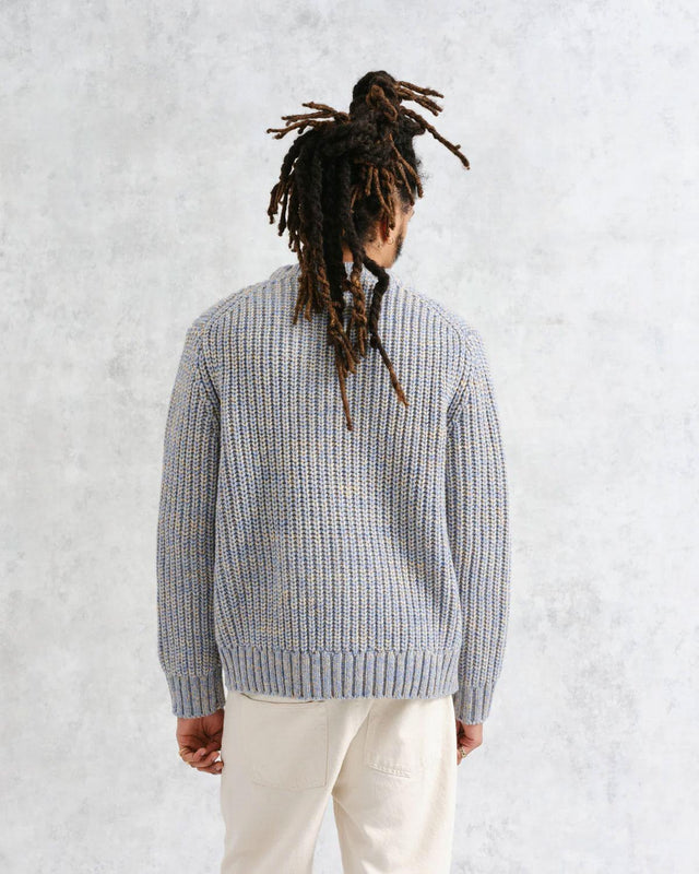 WILDE HEAVYWEIGHT KNIT JUMPER - BLUE AW24-KNT-WLD-BLL-BLU -BLUE WAX LONDON 