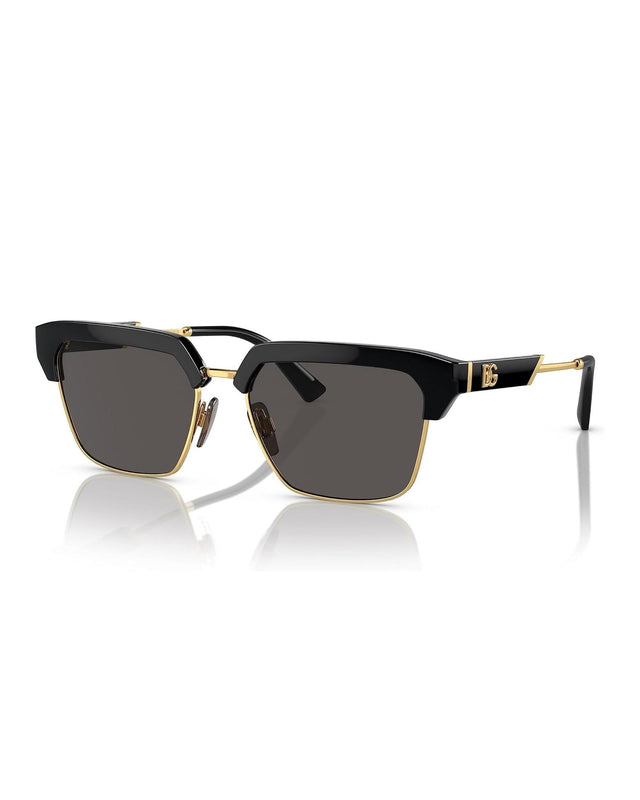 0DG6185 SUNGLASSES - BLACK,GOLD/DARK GREY 0DG6185 55501/87 DOLCE & GABBANA 