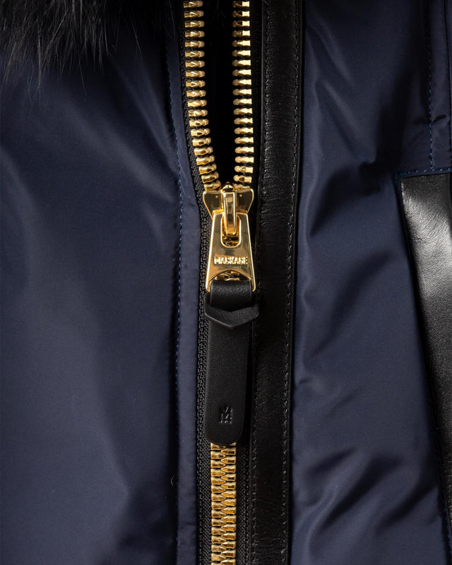 HOODED DOWN JACKET - NAVY ADALI-BX -NAVY-GOLD MACKAGE 