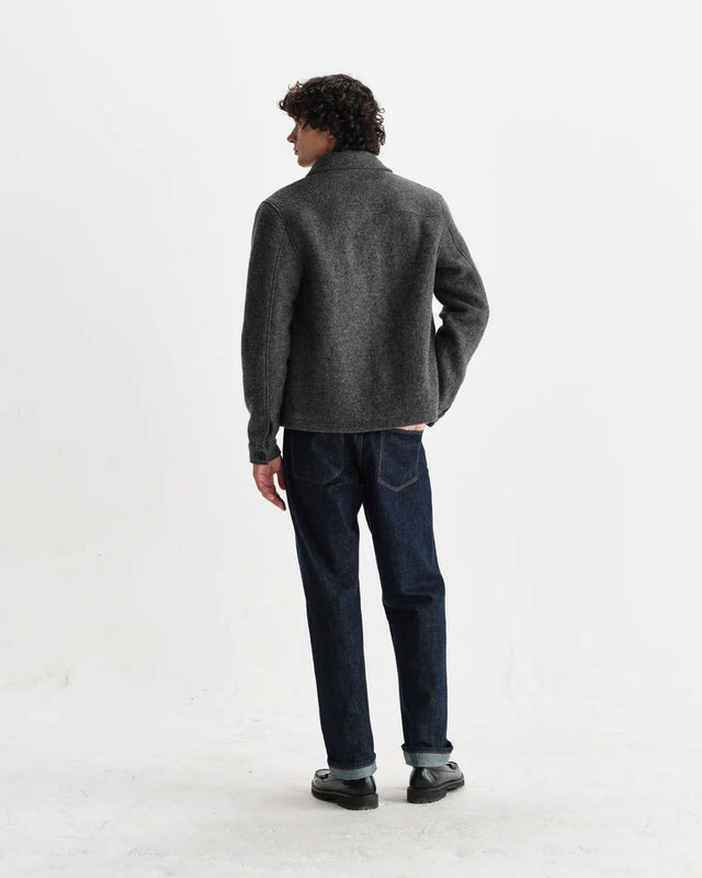 BOILED WOOL ELDON JACKET - MID GREY AW25-JKT-ELD-BWP-MDG -MID GREY WAX LONDON 