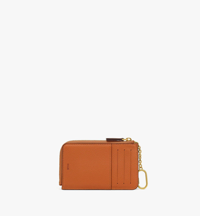 HIMMEL ZIP AROUND CARD CASE IN EMBOSSED LEATHER - COGNAC MYAESAC02CO001 COGNAC MCM 