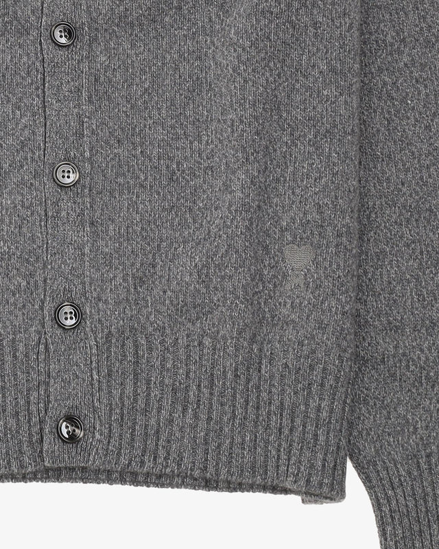 CARDIGAN ADC SWEATER - HEATHER GREY HKC127.005 055 AMI PARIS 