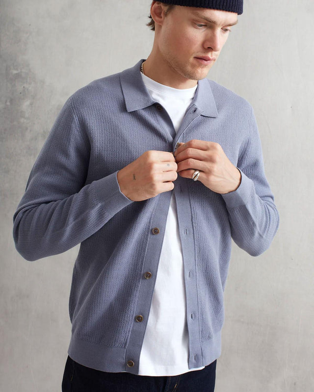 TRISTAN SHIRT - BLUE PS24-KNT-TRS-BBY-BLU BLUE WAX LONDON 