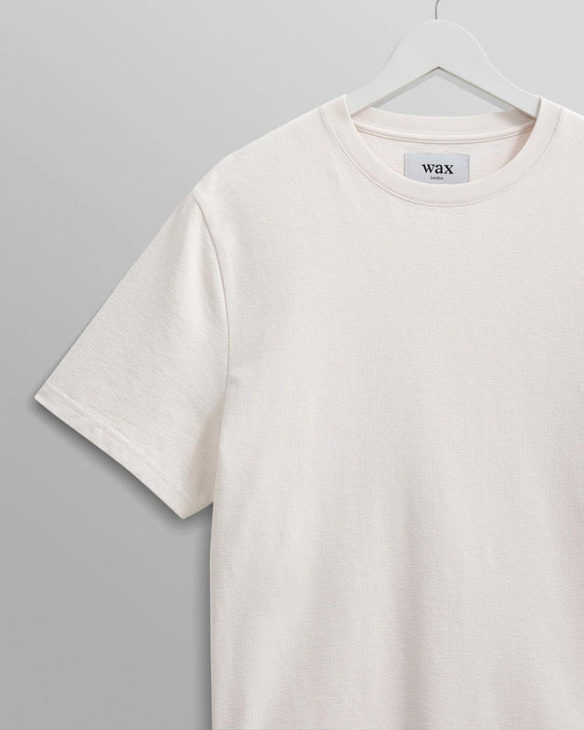 DEAN TEXTURED T-SHIRT - ECRU WI00-TEE-DEA-APF-ECR ECRU WAX LONDON 