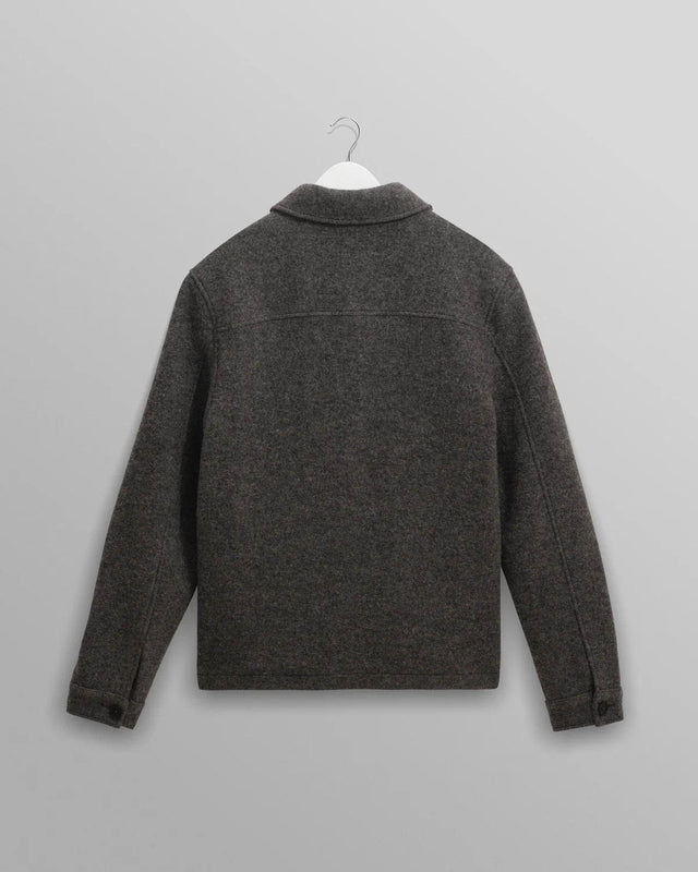 BOILED WOOL ELDON JACKET - MID GREY AW25-JKT-ELD-BWP-MDG -MID GREY WAX LONDON 