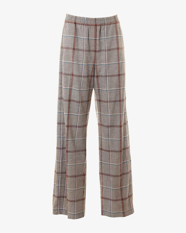 WOMENS TROUSERS - BROWN MULTI W2R-303T-L31082 92 PAUL SMITH 