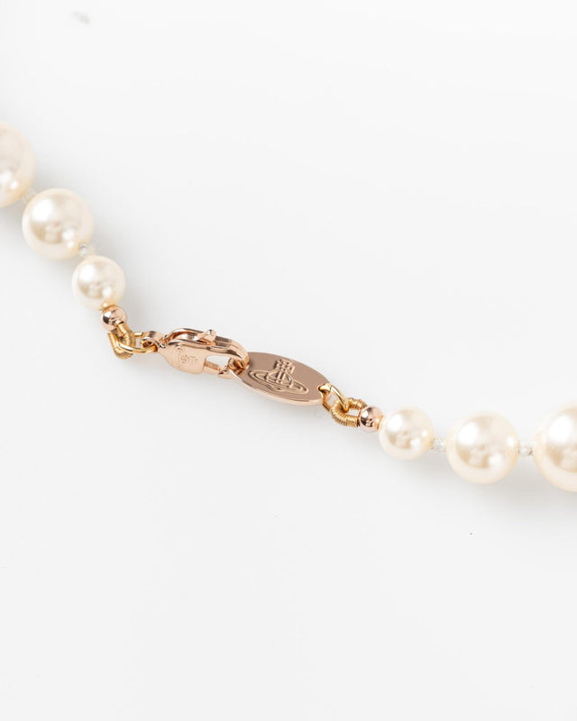 ONE ROW PEARL CHOKER - PINK GOLD