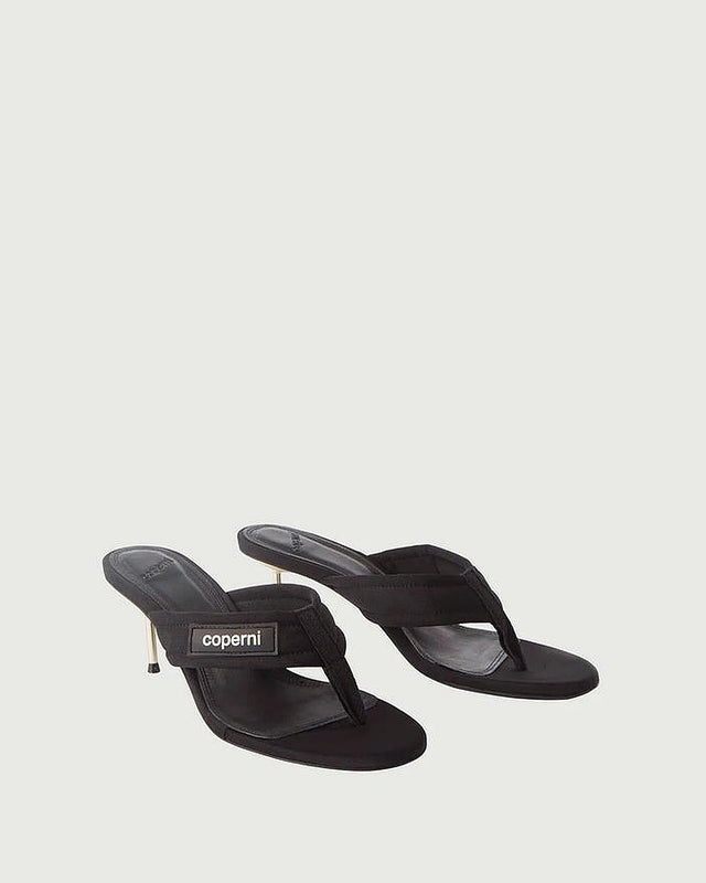BRANDED THONG SANDAL - BLACK