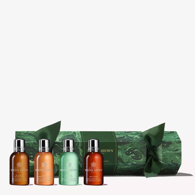 WOODY & AROMATIC CHRISTMAS CRACKER - BATH & SHOWER GEL GIFT SET MTB050 50ML X4 MOLTON BROWN 