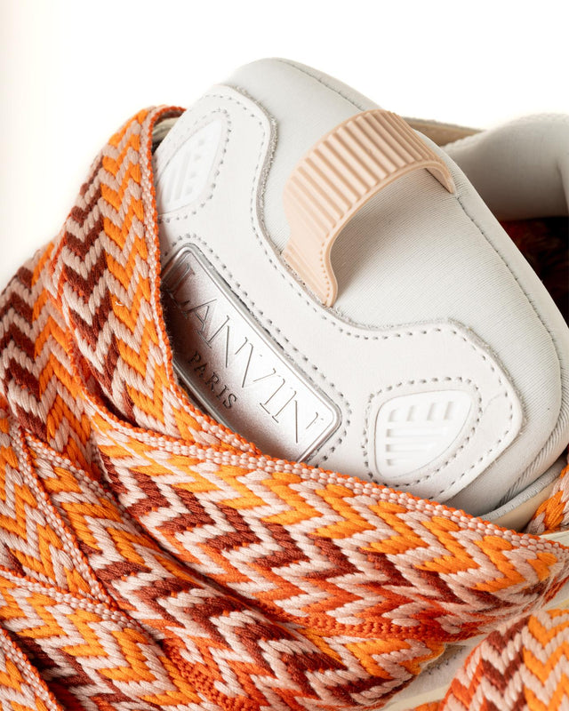 LEATHER CURB SNEAKERS - WHITE/ PEACH FU-SKDK12-BICO-E25 -0961 WHITE/PEACH LANVIN 