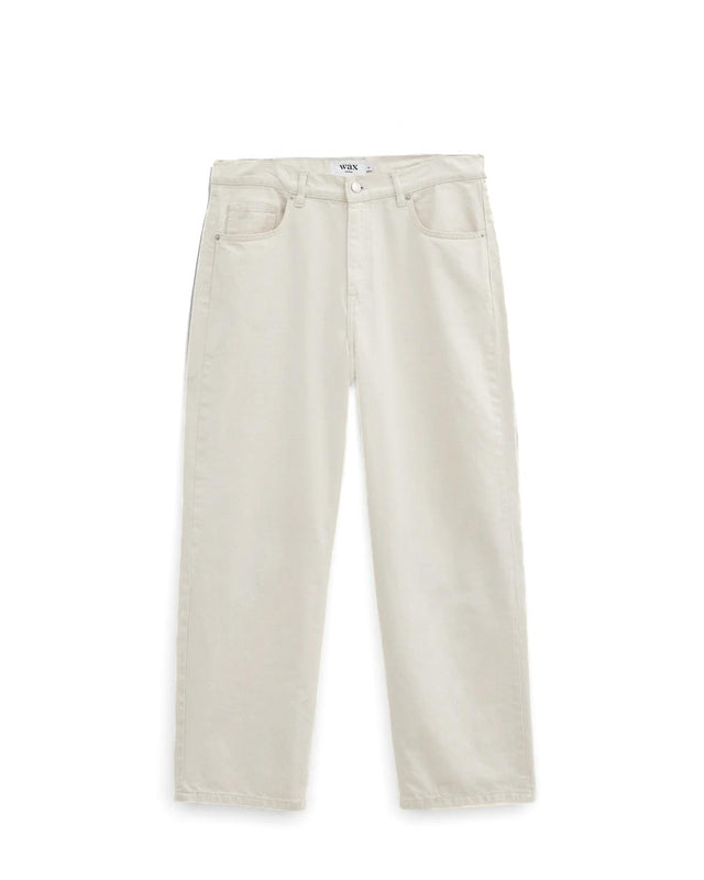 LOOSE FIT JEANS - ECRU DENIM SS24-DEN-LOO-BIF-ECR ECRU WAX LONDON 