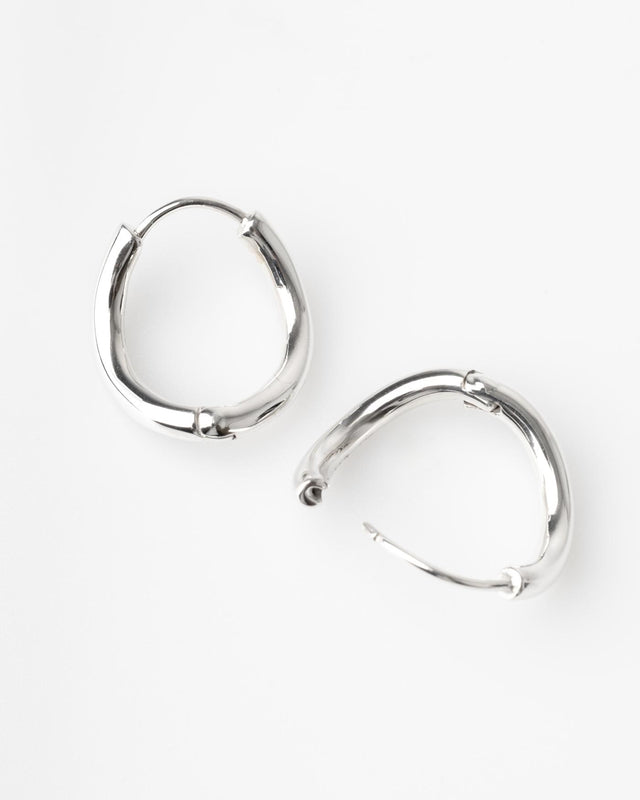 CHUNKY OUTLINE EARRING - SILVER CHUOUT-EA-84 -SILVER BAR JEWELLERY 
