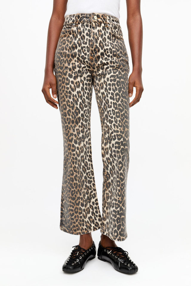 BETZY CROPPED JEANS - LEOPARD