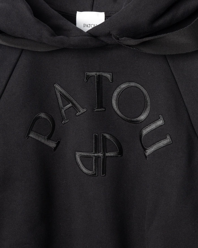 LOGO AND JP MONOGRAM CROPPED HOODIE - BLACK JE1929995 -999B BLACK PATOU 