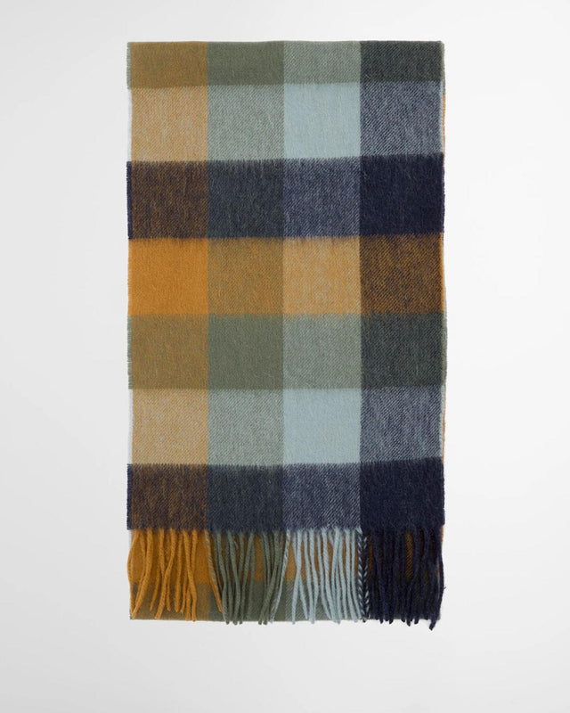 LAMBSWOOL TATTERSALL SCARF - OREST/ BRONZE BROWN USC0005GN92 -FOREST/BRONZE BROWN BARBOUR 