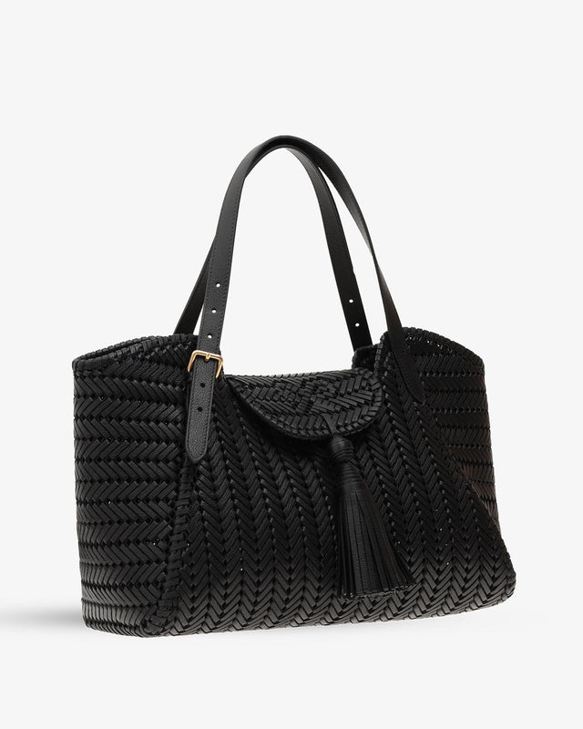 THE NEESON TASSEL TOTE - BLACK SHINY CAPRA 182300 Black Shiny Capra ANYA HINDMARCH 