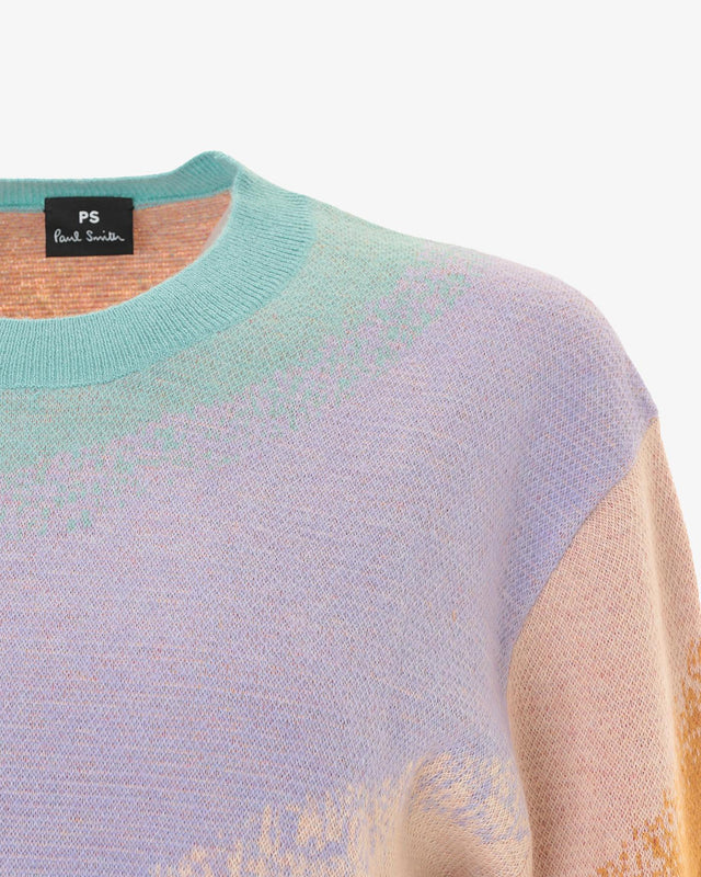 WOMENS KNITTED CREWNECK SWEATER - SWIRL W2R-309N-L31060 90 PAUL SMITH 