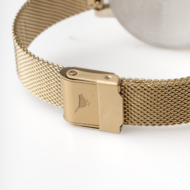 POP ART WATCH - GOLD OBGSET153 -PALE GOLD MESH OLIVIA BURTON 
