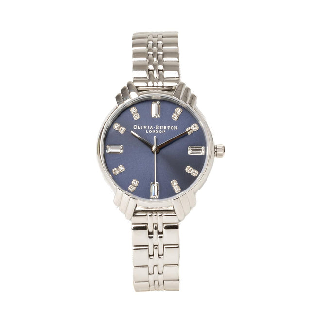 ART DECO BAGUETTE BRACELET WATCH - NAVY/ SILVER OB16DC01 -NAVY/SILVER OLIVIA BURTON 