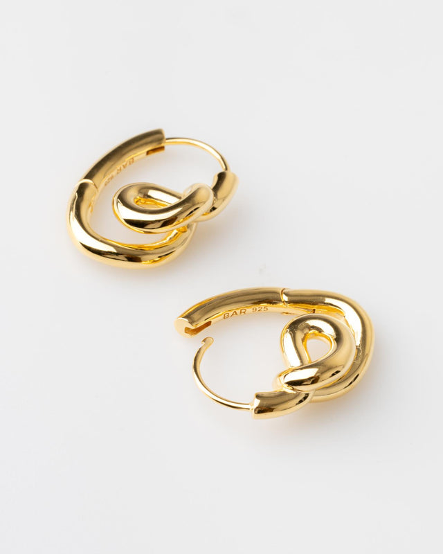 UNRAVEL EARRINGS - GOLD UNRAV-EA-123 -GOLD BAR JEWELLERY 