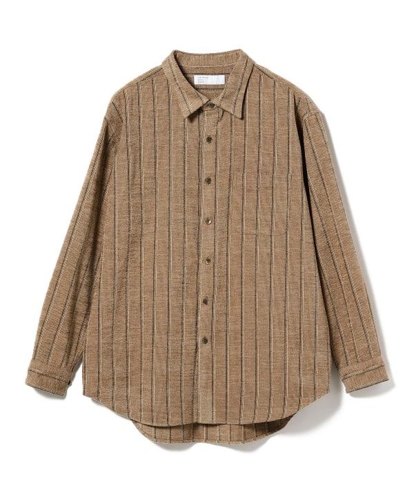 IG RE MOLESKI SHIRT - BEIGE STRIPE 2311-0167-262 25 BEAMS 