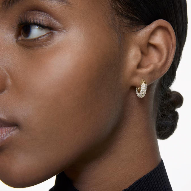 DEXTERA HOOP EARRINGS - WHITE/GOLD-TONE PLATED 5636530 CRY/GOS SWAROVSKI 