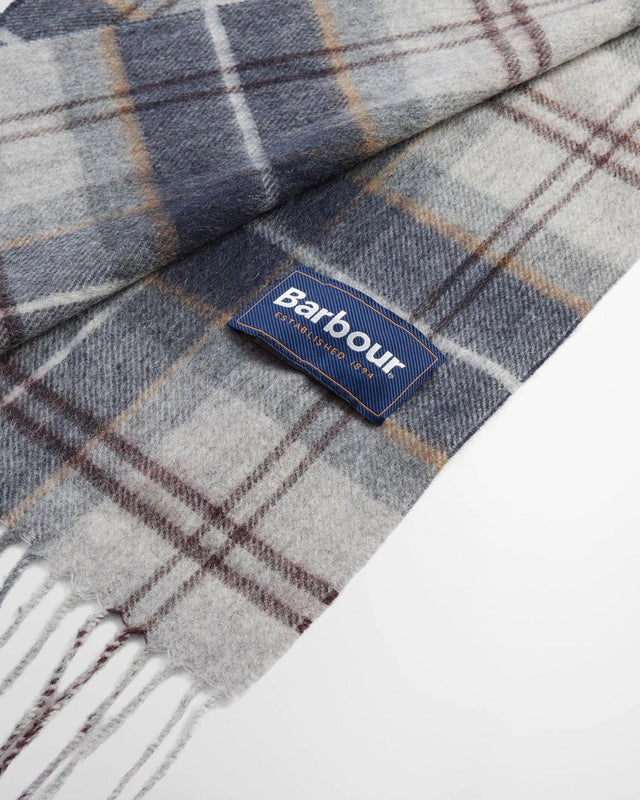 WOOL CASHMERE TARTAN SCARF - GREY MIDNIGHT USC0002TN38 -GREY MIDNIGHT TARTAN BARBOUR 